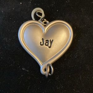 🐸Heart-Shaped Name Pendant for JAY; NWT